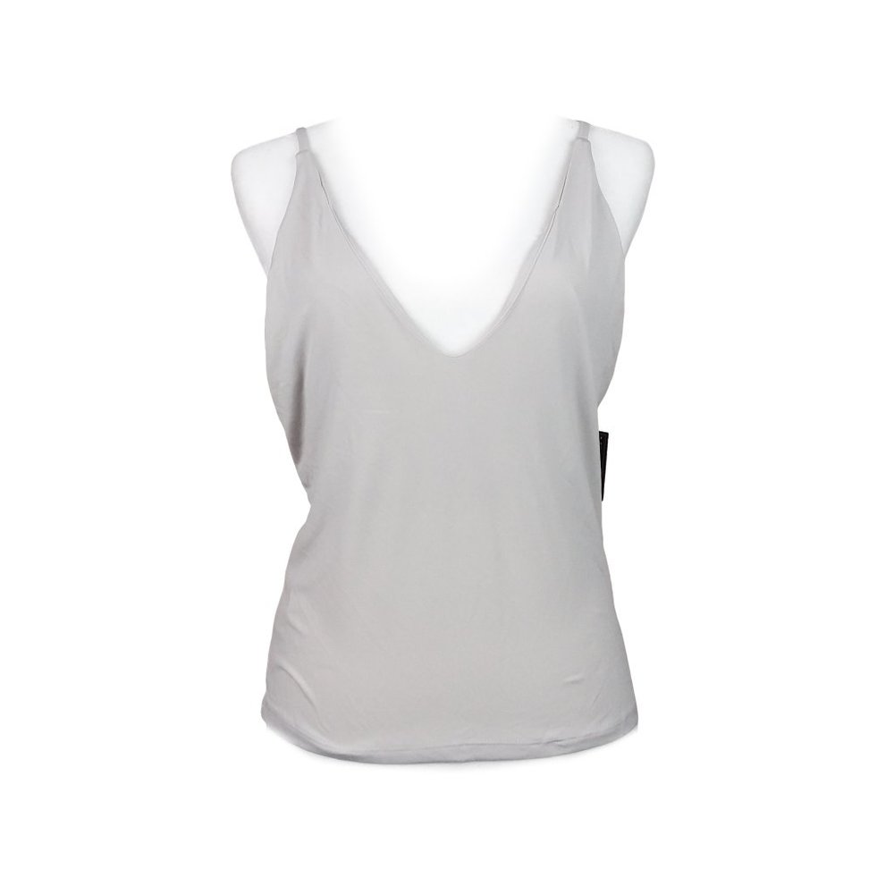 Leith Mauve Gray Criss-Cross Back Cami Tank Top